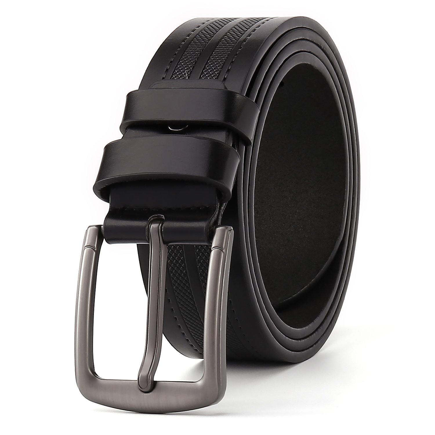 PU Men's Genuine Leather Belt High Quality Wholesale Belt Embossed Pattern Alloy Buckle leather Belt