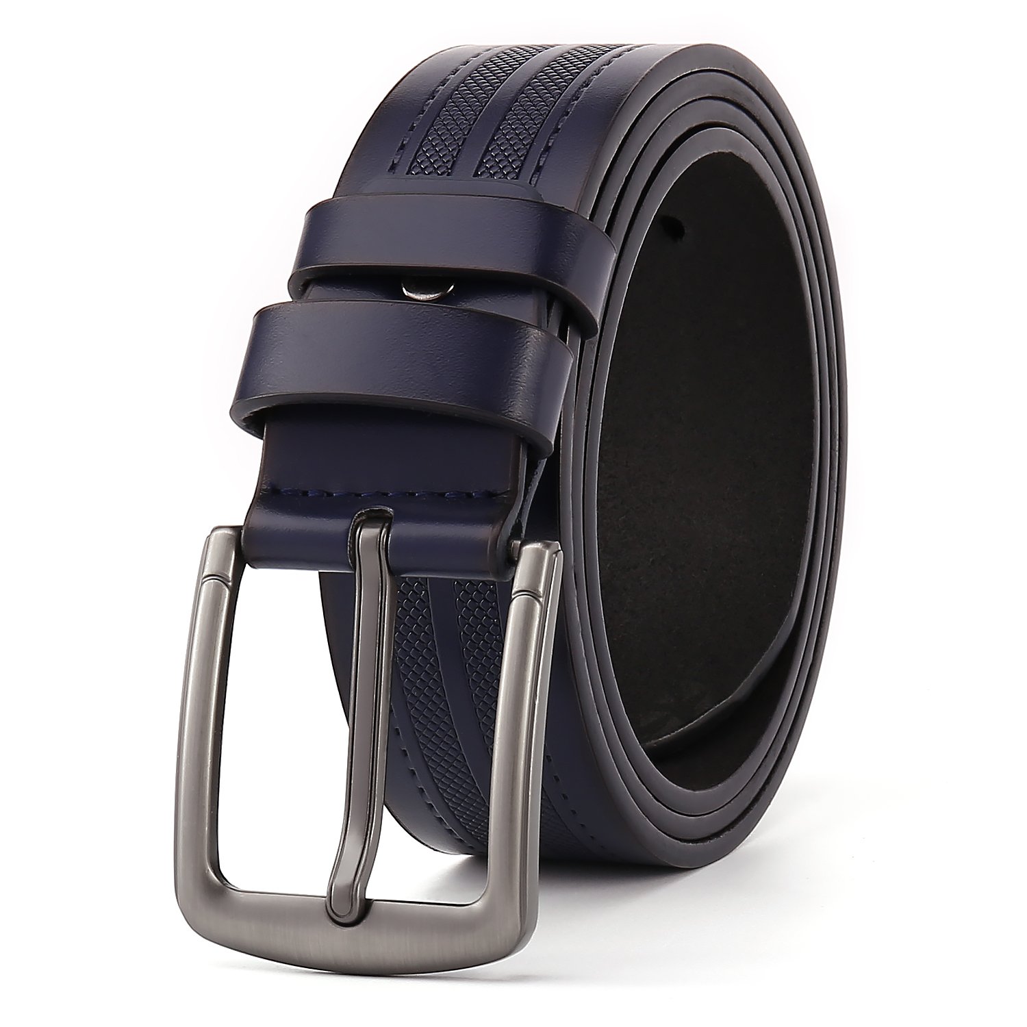 PU Men's Genuine Leather Belt High Quality Wholesale Belt Embossed Pattern Alloy Buckle leather Belt
