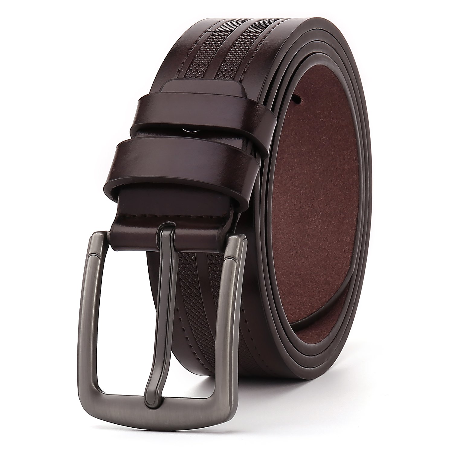 PU Men's Genuine Leather Belt High Quality Wholesale Belt Embossed Pattern Alloy Buckle leather Belt