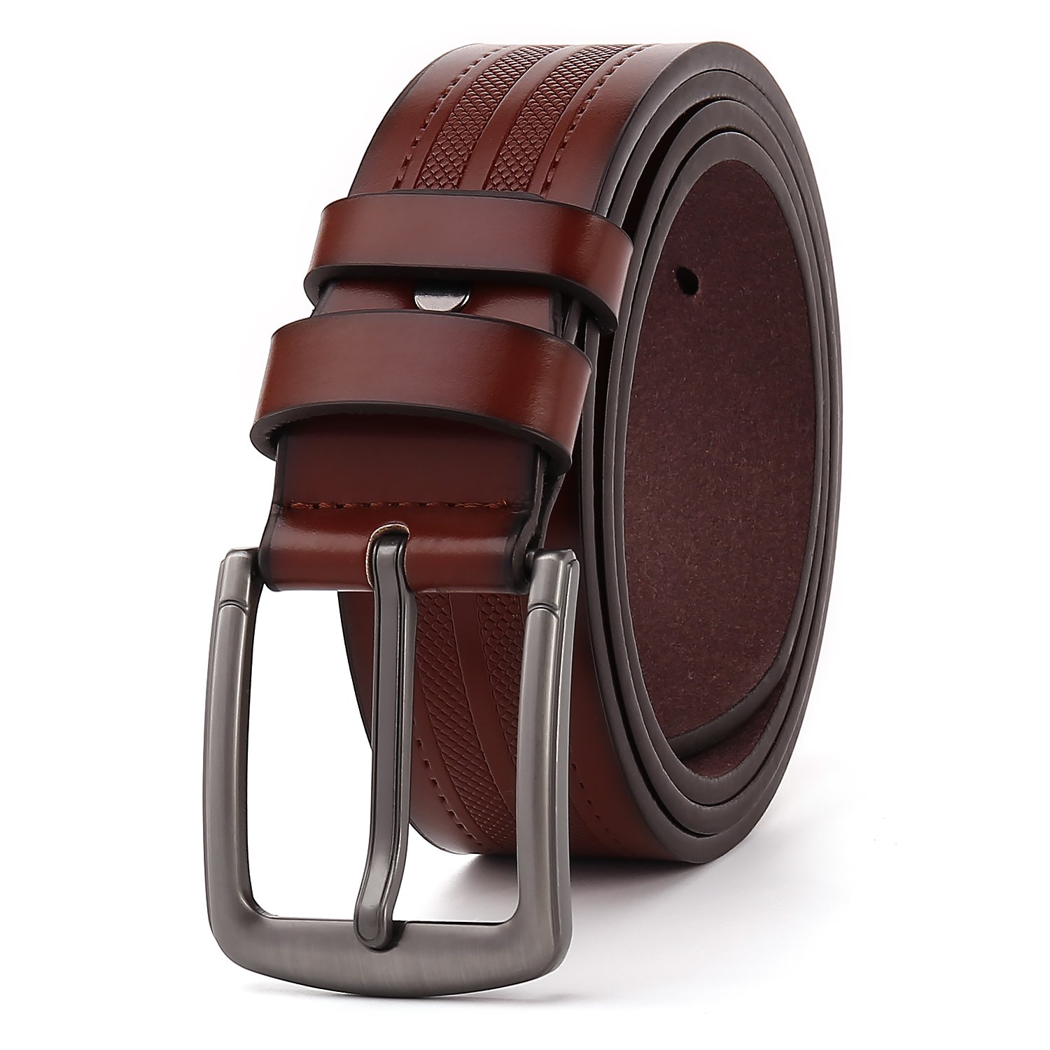 PU Men's Genuine Leather Belt High Quality Wholesale Belt Embossed Pattern Alloy Buckle leather Belt