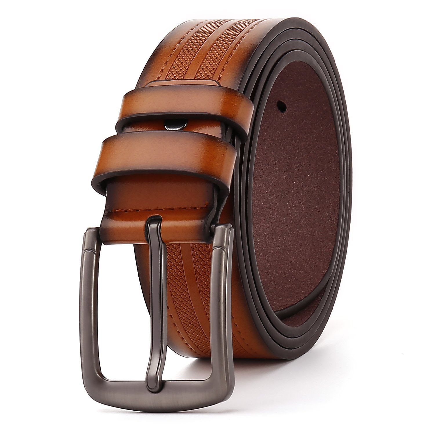 PU Men's Genuine Leather Belt High Quality Wholesale Belt Embossed Pattern Alloy Buckle leather Belt