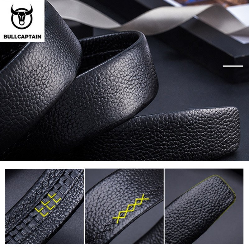 BULLCAPTAIN belt men's top quality genuine men's luxury belt belt men metal automatic buckle