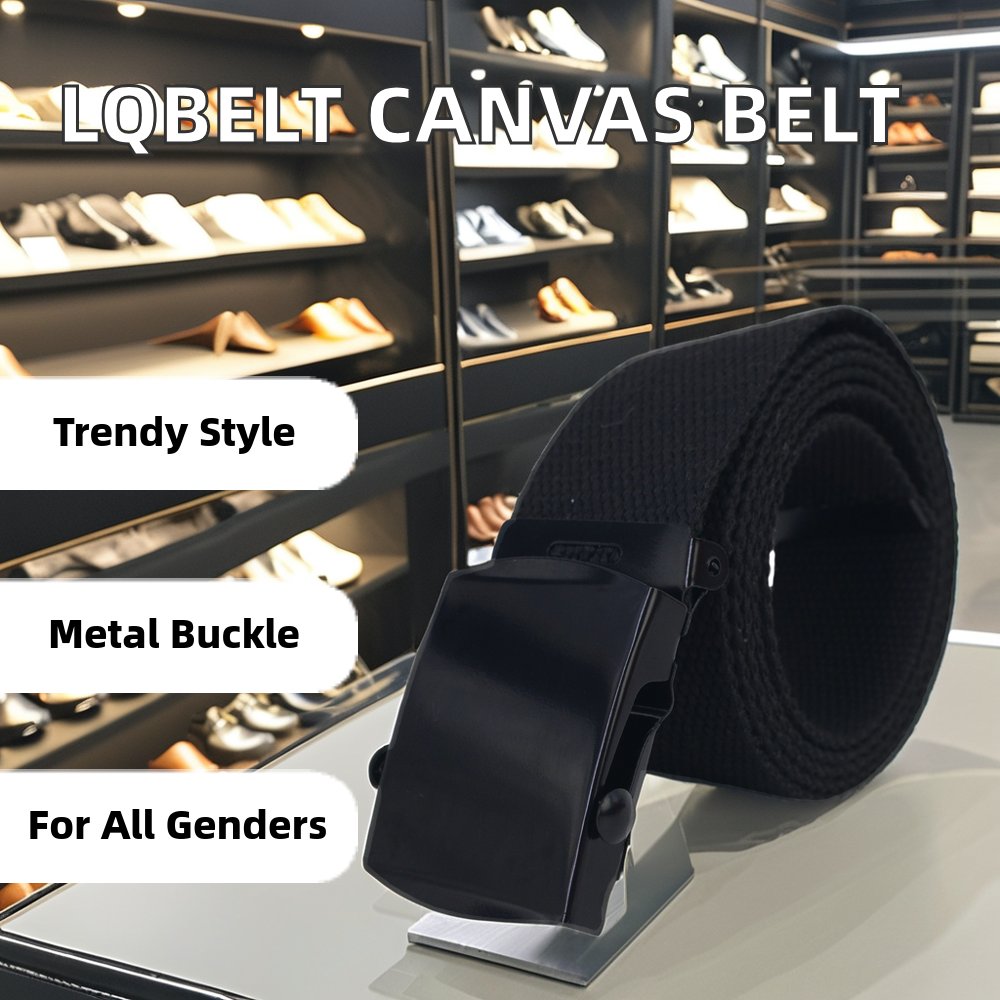 LQbelt New Unisex Fashion Silk Belt with Luxury Metal Buckle Adjustable Canvas Cloth for Men Women Wholesale Factory Direct