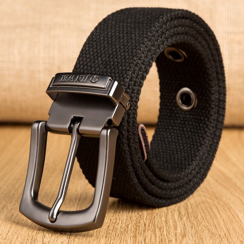 TXL389 Male Canvas Webbing Waistband Outdoor Sport Tactical Waist Belt Fashion Alloy Pin Buckle Belts
