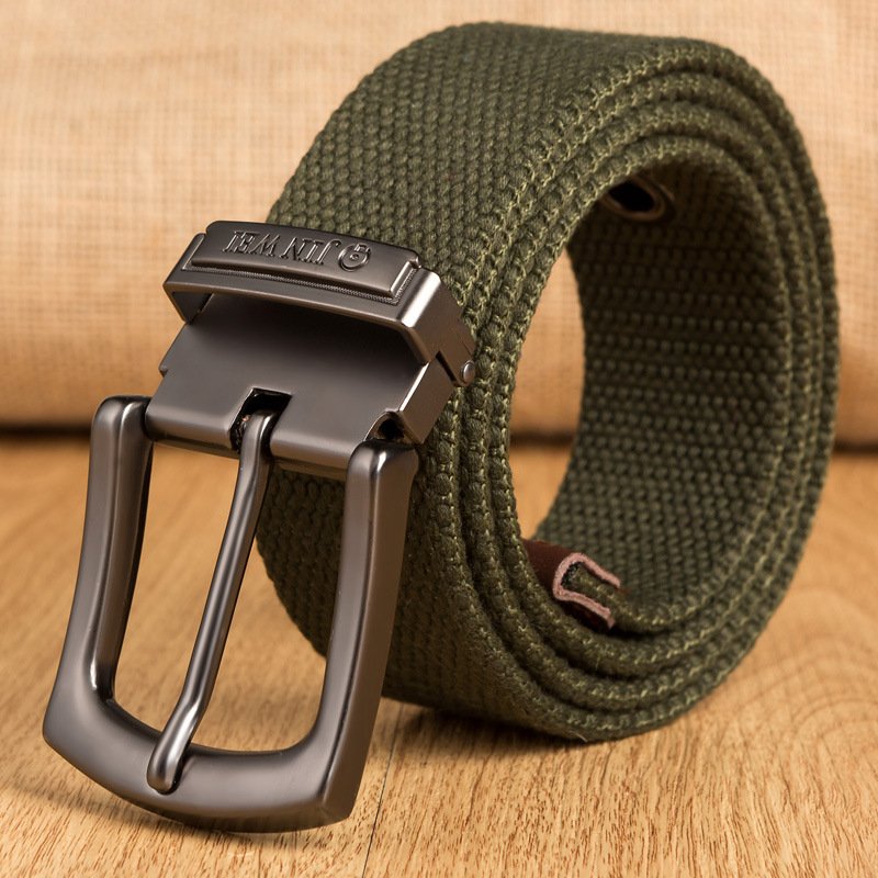 TXL389 Male Canvas Webbing Waistband Outdoor Sport Tactical Waist Belt Fashion Alloy Pin Buckle Belts