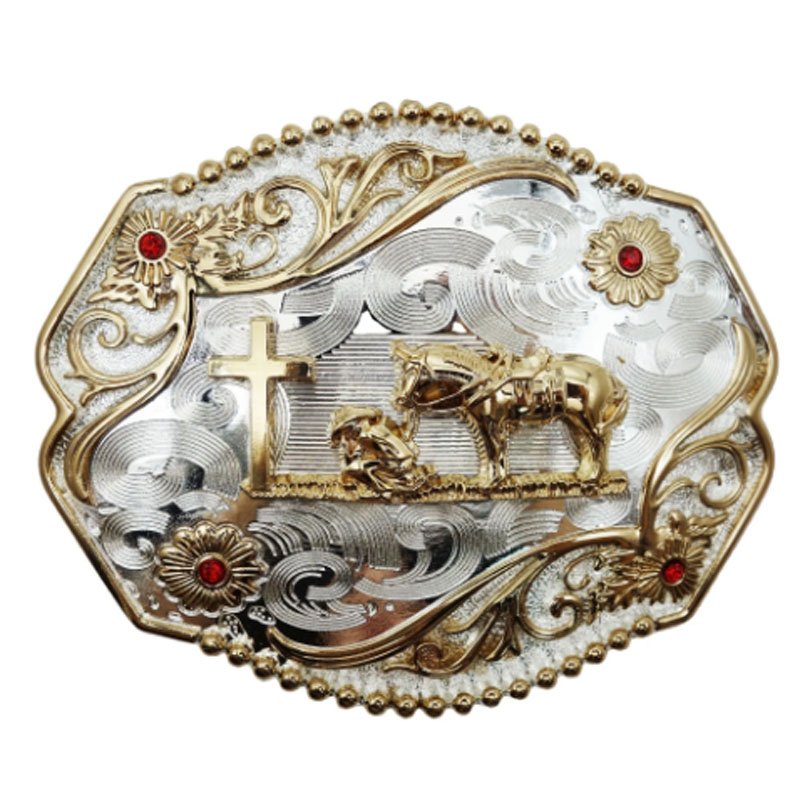 Wholesale Custom Hardware Design Your Own Logo Shiny Gold Plated Western Metal Private Label Belt Buckle For Mens