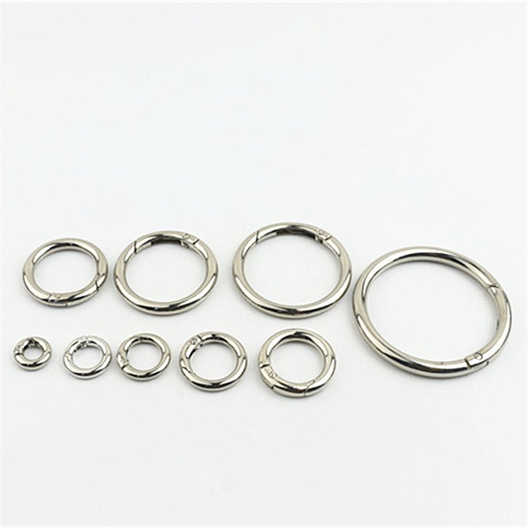 Factory Price Boutique Wholesale Spring Ring Clasp Metal Stainless Steel Spring O Buckle spring ring
