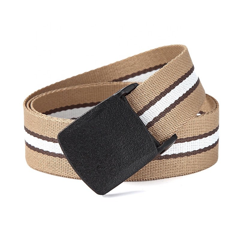 Alloy buckle sports woven fabric belt for men light outdoor braided canvas waist men belt