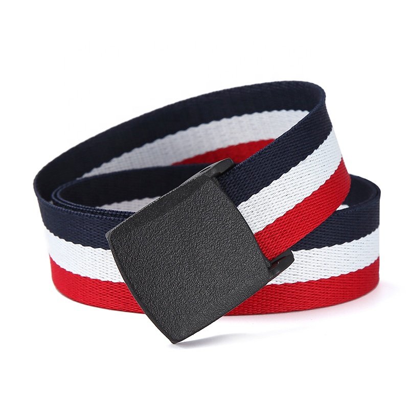 Alloy buckle sports woven fabric belt for men light outdoor braided canvas waist men belt