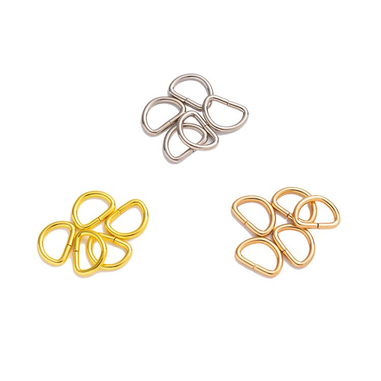 Custom D-Rings Buckle Bag Belt Hardware Clothes Accessories Brass Metal D Ring Vintage Metal Adjustable Hook Buckle
