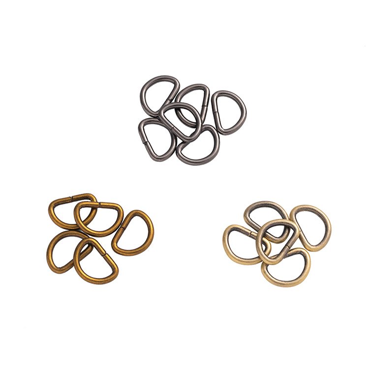 Custom D-Rings Buckle Bag Belt Hardware Clothes Accessories Brass Metal D Ring Vintage Metal Adjustable Hook Buckle