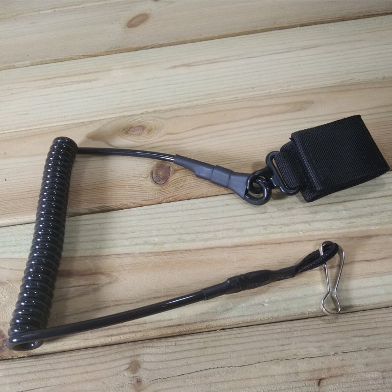 Outdoor Multi-functional Task Belt Anti-Loss Waist Chain Spring Rope Elastic Key Buckle Mountain Climbing Buckle Hanging Rope