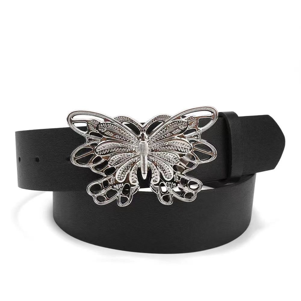 Hot Selling Women's Metal Butterfly Buckle Belt With Simple Retro Women's Belt Decoration
