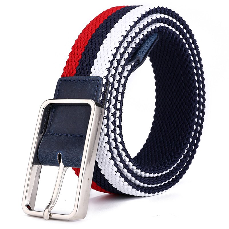 Stocking Wholesale Lady's Elastic Canvas Fabric belt Metal Buckle Outdoor Tactical Combat Belt Hunting Hiking Sports Blet