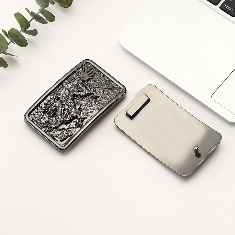 Metal OEM Zinc Alloy Metal Gold Silver Double plating Color 3D Custom Logo Name Cowboy Western Belt Buckle In Stock