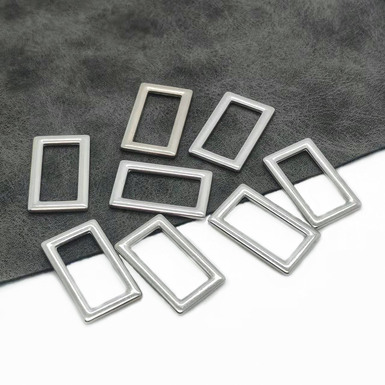 Hot Sale Plastic three -sliding sliding rectangular square regulator fastening leather woven strap Square Buckle