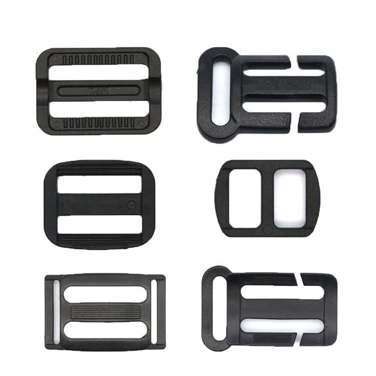 Factory Custom Plastic Adjustable Black Handbag Strap Length Tri Glide Buckle Slider Slide Clip