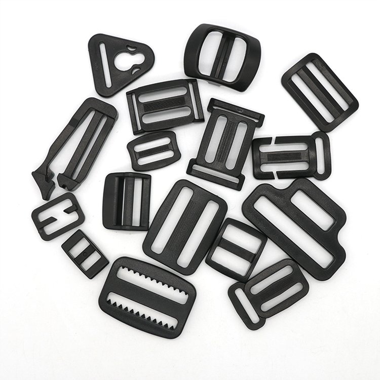 Factory Custom Plastic Adjustable Black Handbag Strap Length Tri Glide Buckle Slider Slide Clip