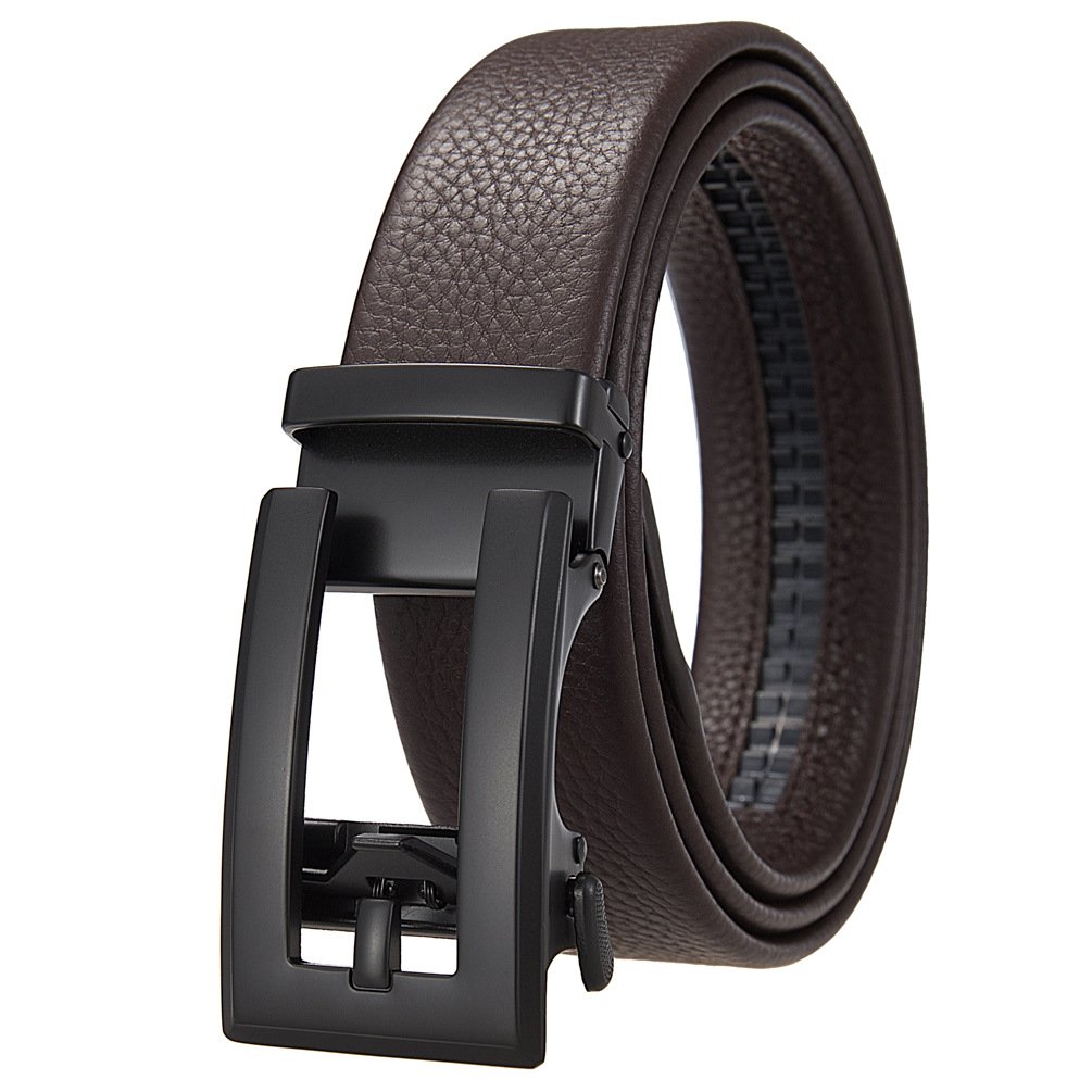 Casual Ratchet Automatic Ratchet Buckles Jeans Custom Mens Pure Real Full Grain Leather Belts Men's Cowhide Genuine Leather Belt
