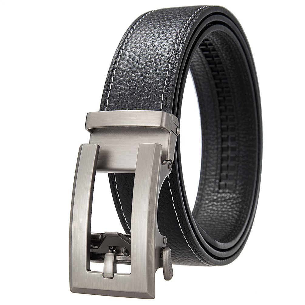 Casual Ratchet Automatic Ratchet Buckles Jeans Custom Mens Pure Real Full Grain Leather Belts Men's Cowhide Genuine Leather Belt