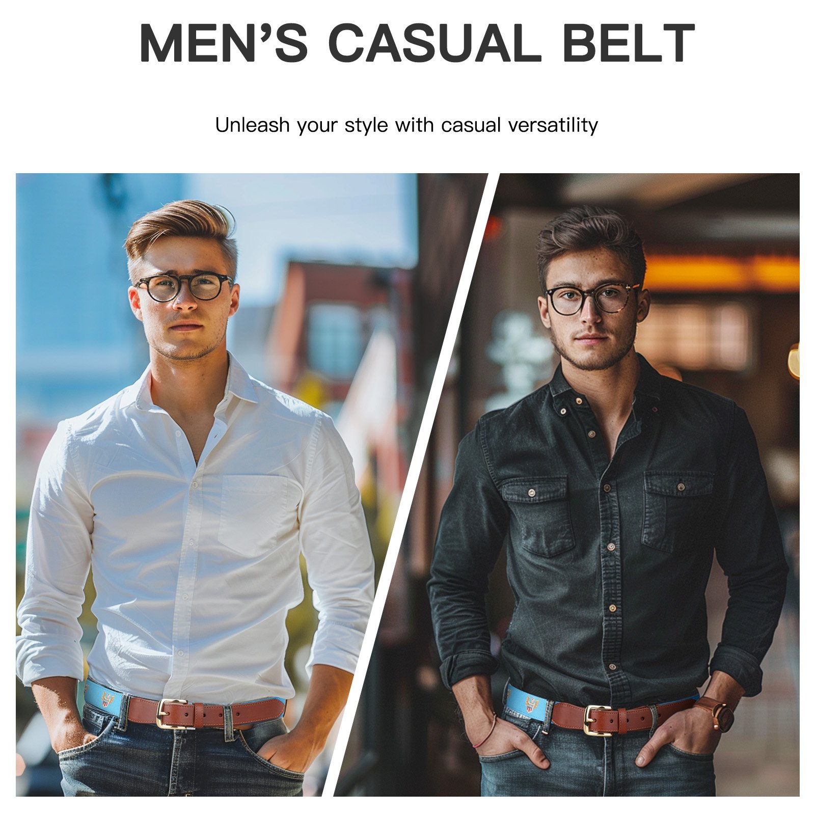 Eagles design men's blue pin buckle Casual Canvas needlepoint Embroidery genuine leather belts