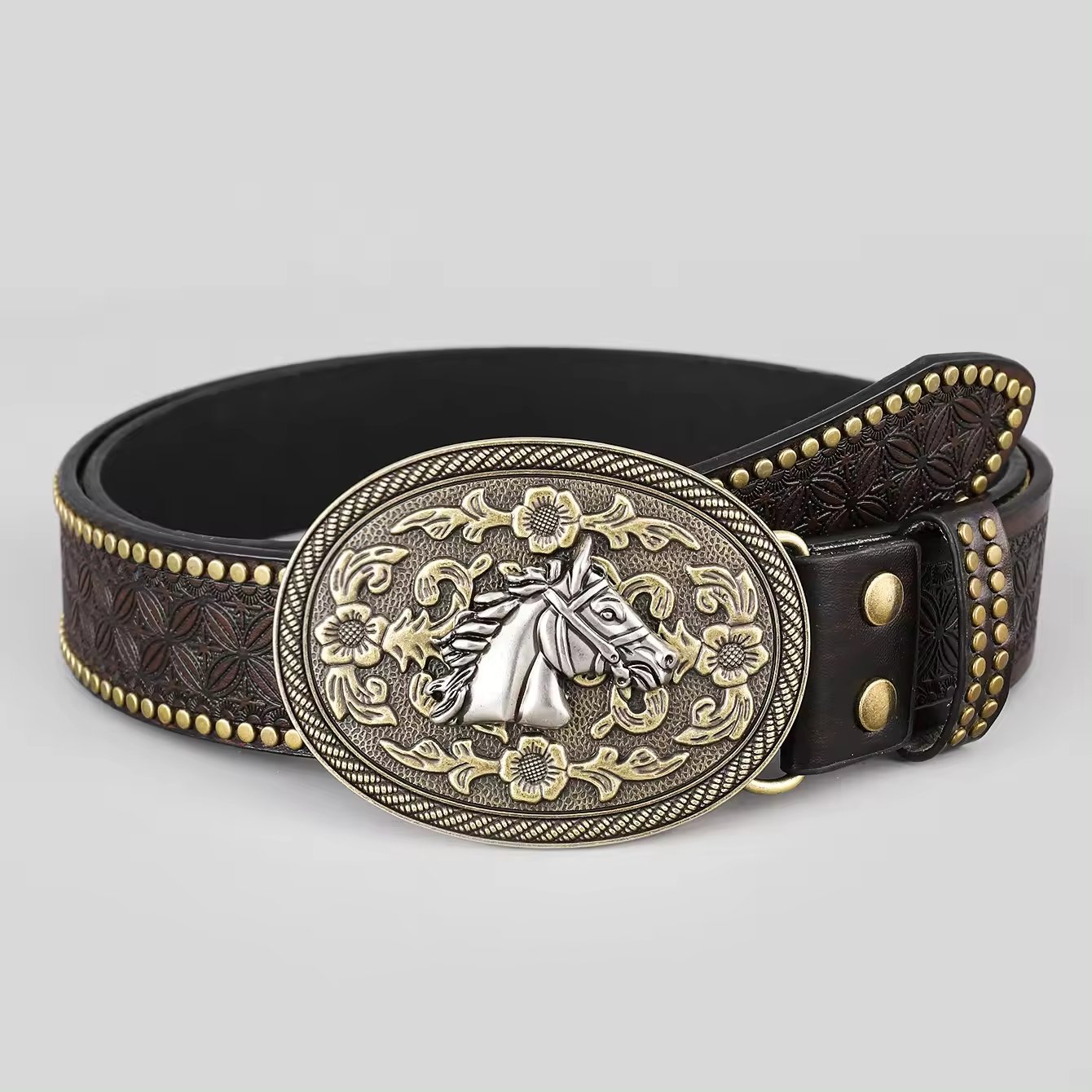 Metal Belt Buckle Manufacturers Designer Cowboy Leather Belt With Buckle For Men