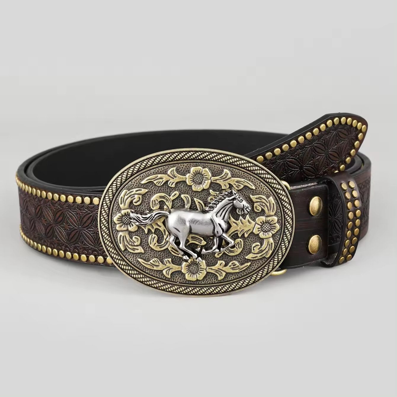 Metal Belt Buckle Manufacturers Designer Cowboy Leather Belt With Buckle For Men