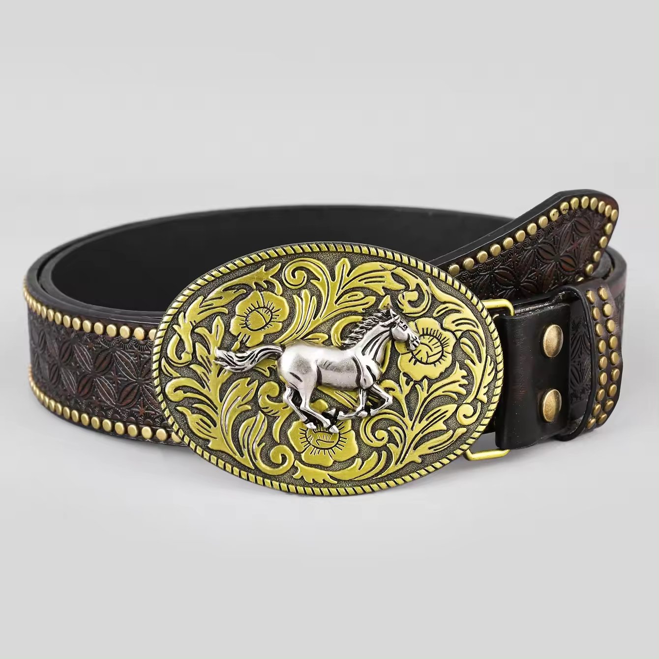 Metal Belt Buckle Manufacturers Designer Cowboy Leather Belt With Buckle For Men