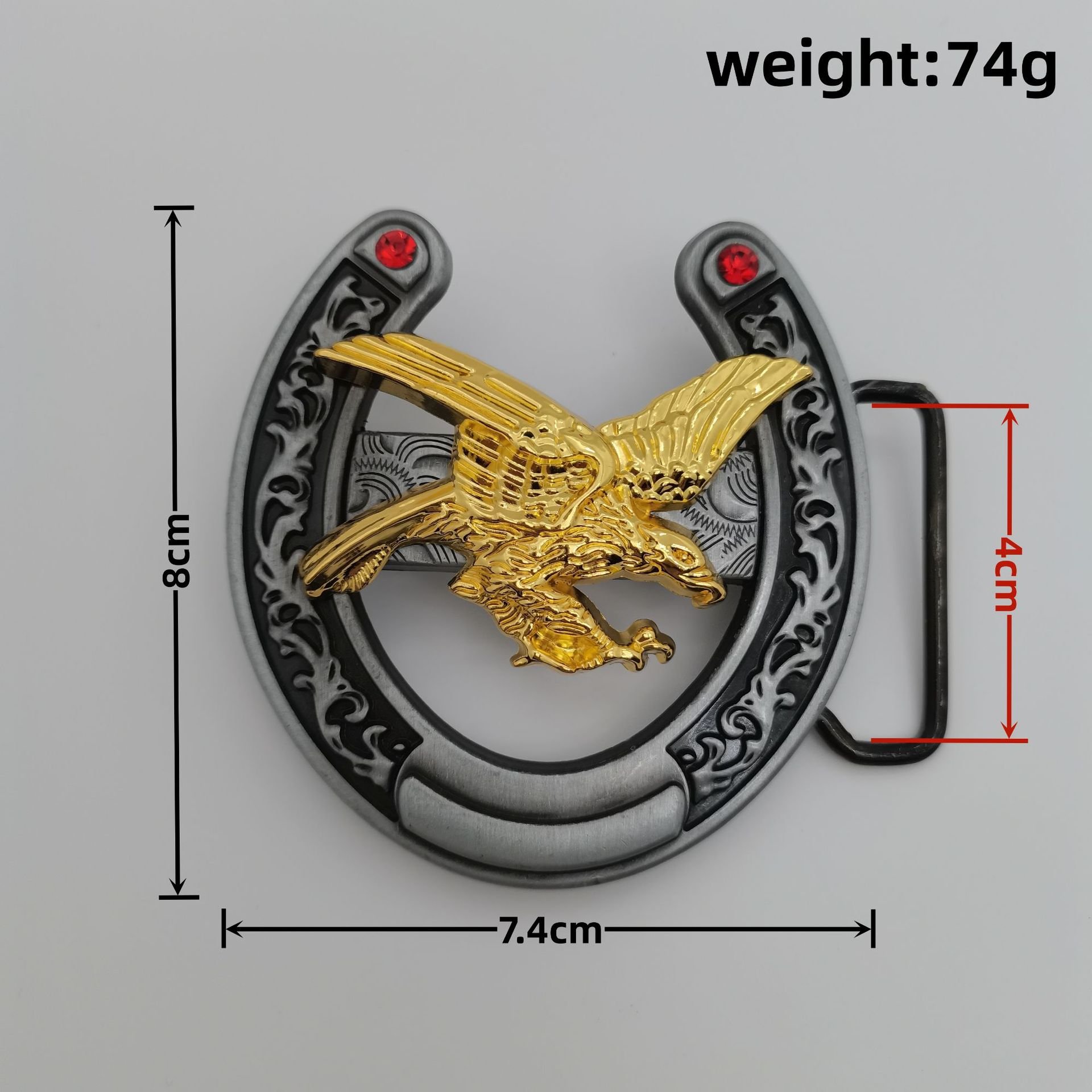 40mm Western Cowboy Bull-headed and Eagle Design Belt Buckle Zinc Alloy and Aluminium for Men's Belts Smooth Buckle Factory