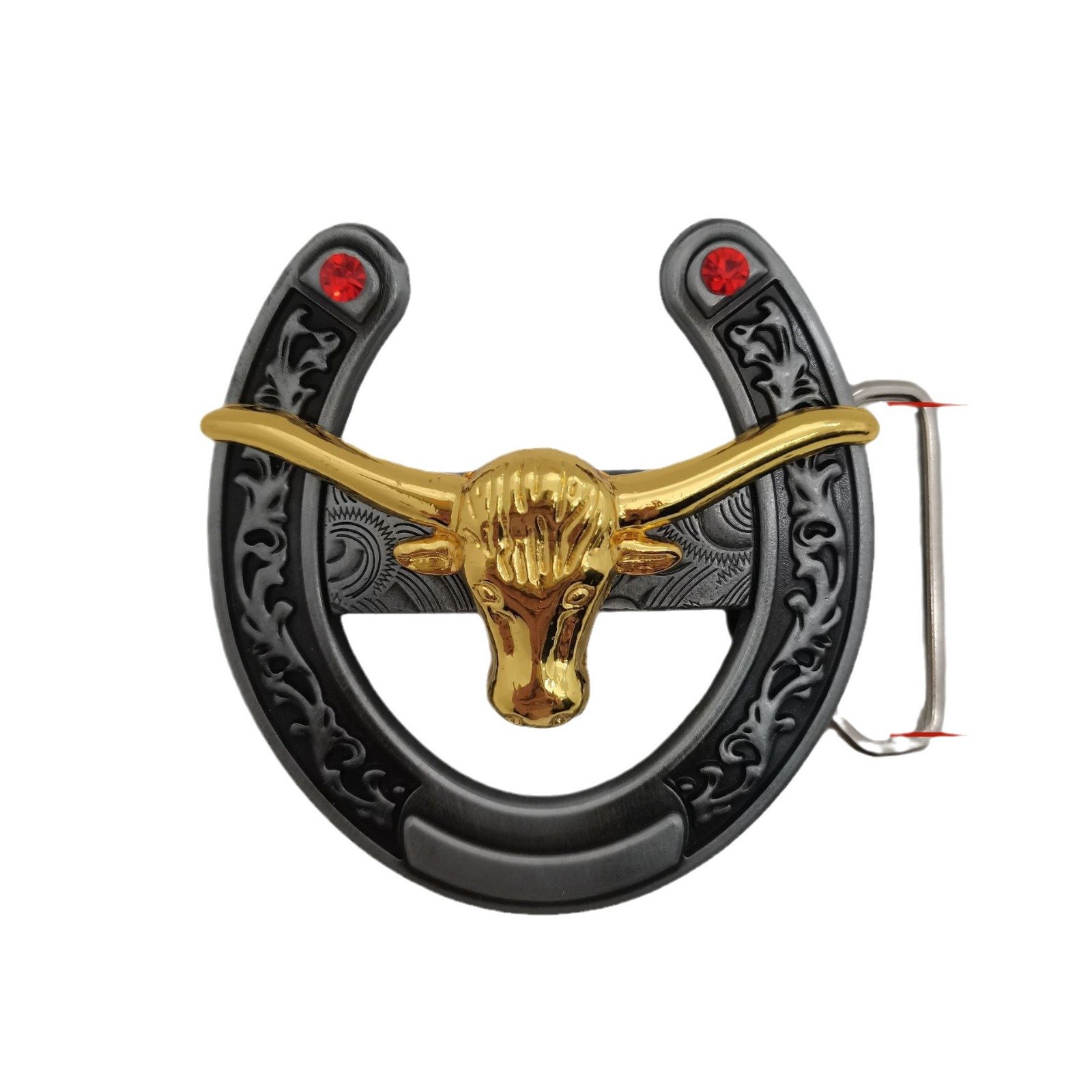 40mm Western Cowboy Bull-headed and Eagle Design Belt Buckle Zinc Alloy and Aluminium for Men's Belts Smooth Buckle Factory