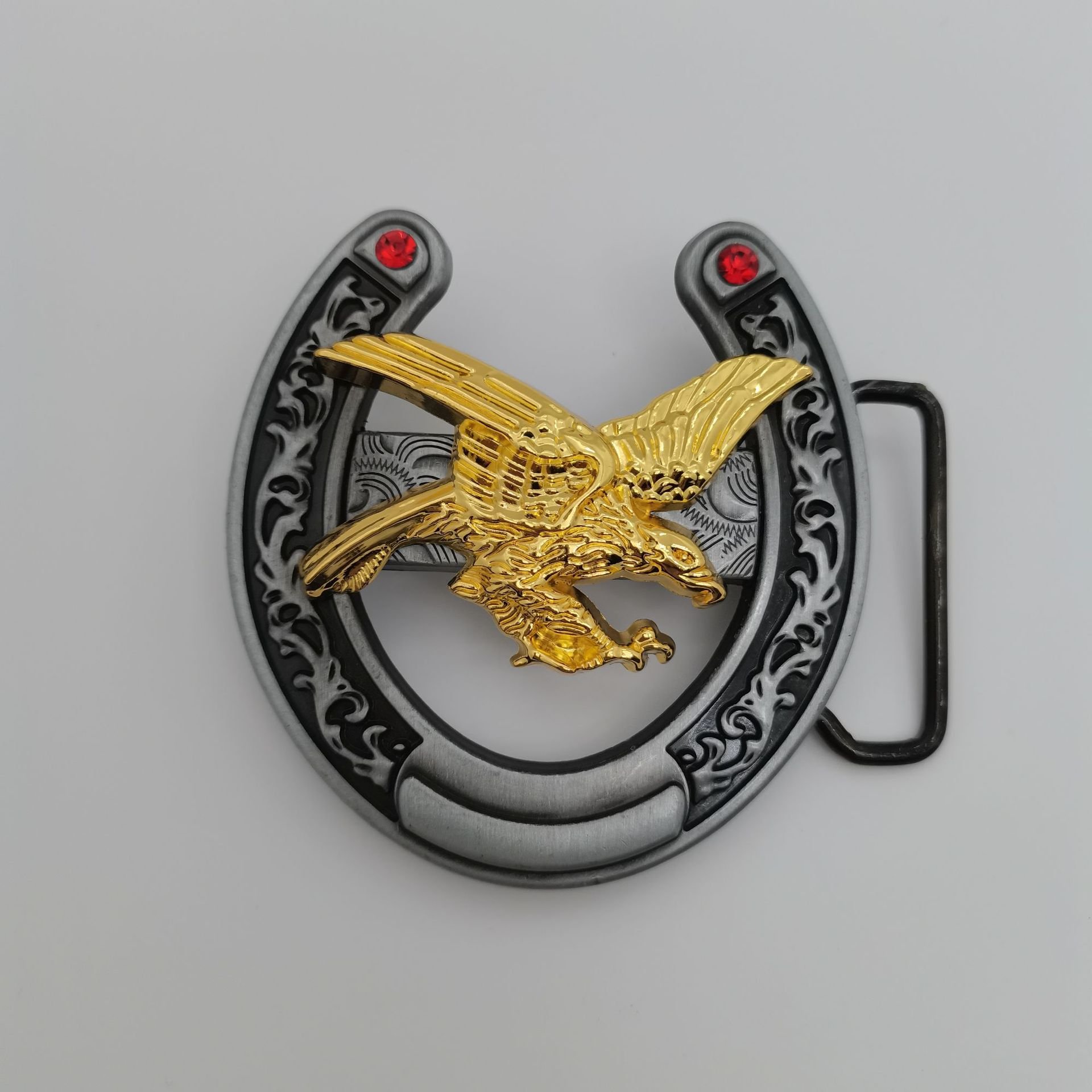 40mm Western Cowboy Bull-headed and Eagle Design Belt Buckle Zinc Alloy and Aluminium for Men's Belts Smooth Buckle Factory