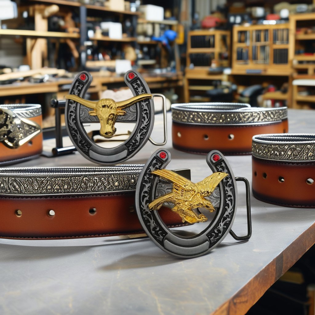 40mm Western Cowboy Bull-headed and Eagle Design Belt Buckle Zinc Alloy and Aluminium for Men's Belts Smooth Buckle Factory