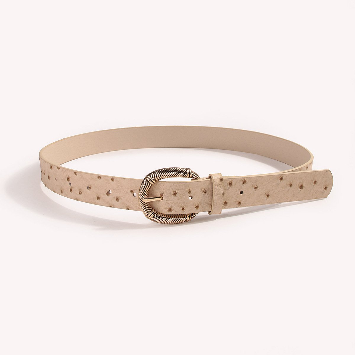 Fashionable Design Pu Leather Golden Casual Zinc Alloy Waist Belt Buckle Belt For Women