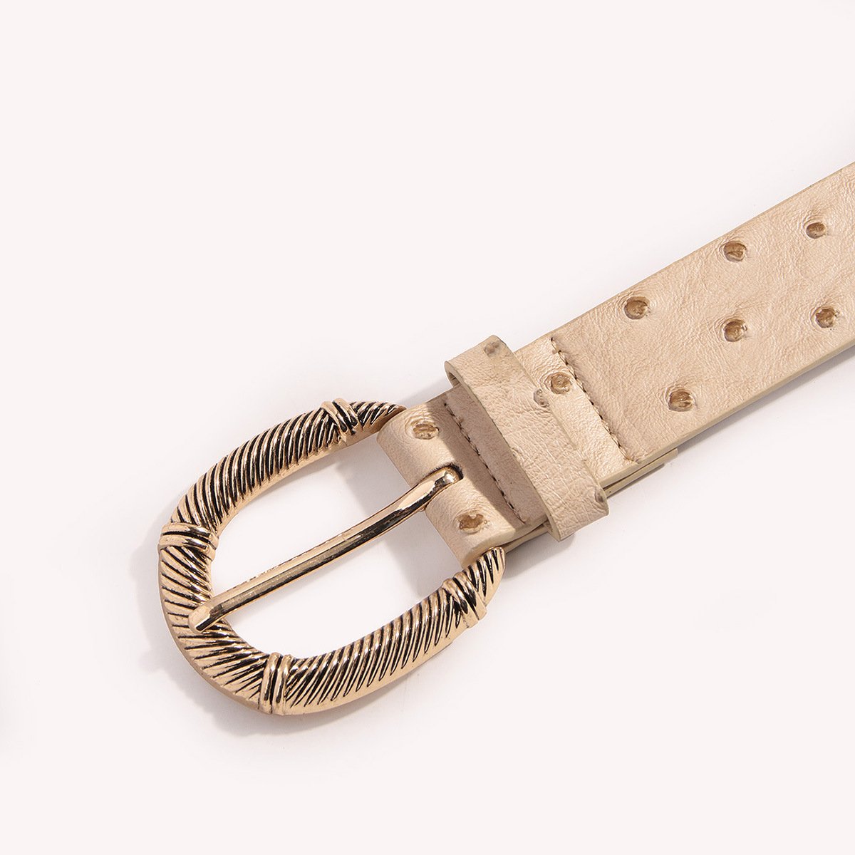 Fashionable Design Pu Leather Golden Casual Zinc Alloy Waist Belt Buckle Belt For Women