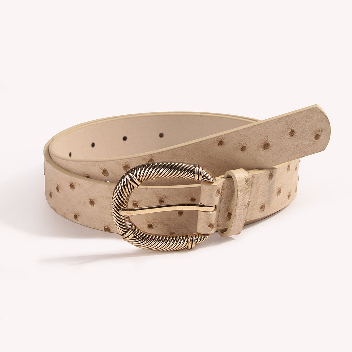 Fashionable Design Pu Leather Golden Casual Zinc Alloy Waist Belt Buckle Belt For Women