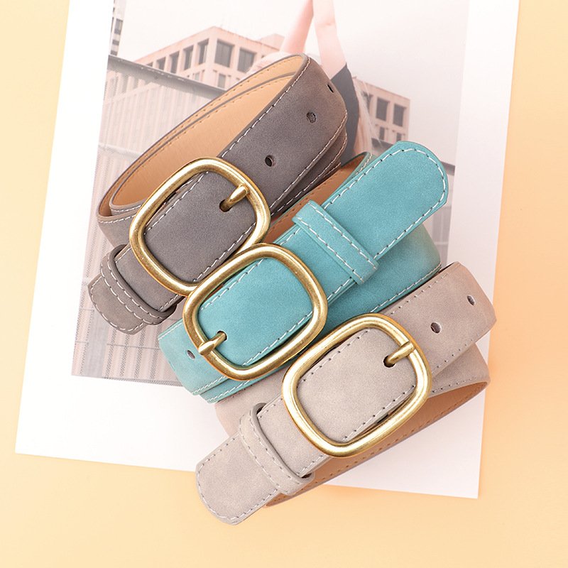 Fashionable PU Suede Leather Denim Waist Belt Pin Buckle Vintage Lady Belt