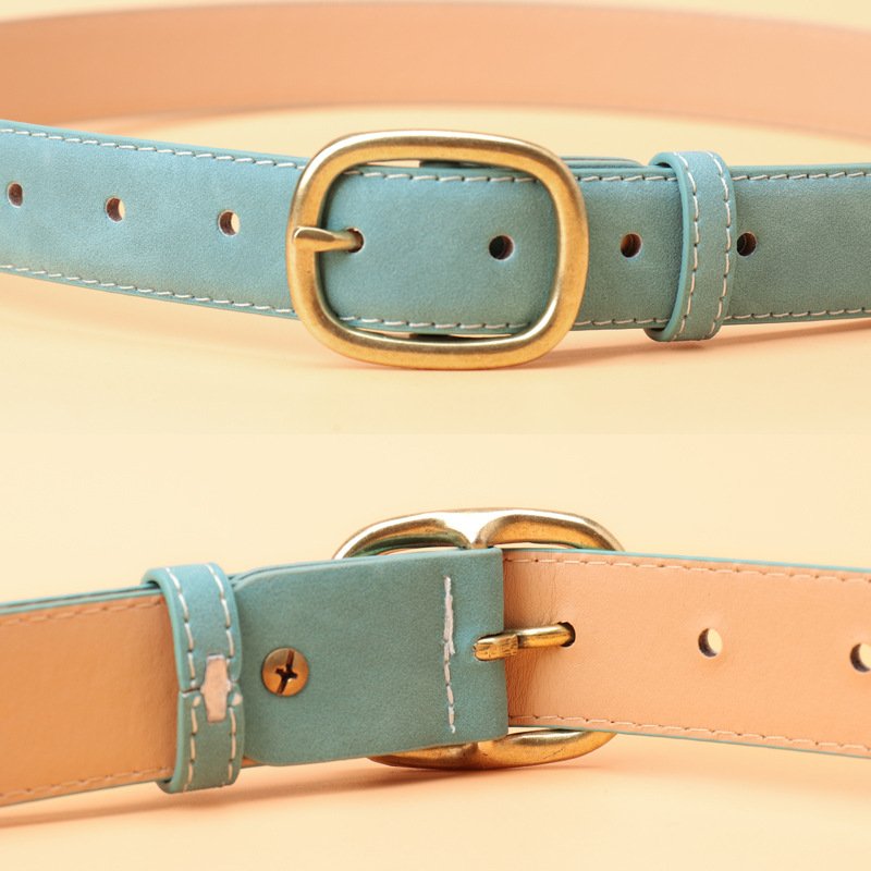 Fashionable PU Suede Leather Denim Waist Belt Pin Buckle Vintage Lady Belt