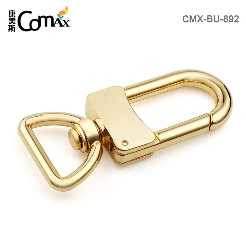 Dongguan Dog Hook Snap Handbag Hardware Golden 15mm Bag Hook Buckle D Ring Gold Swivel Snap Hook for Bag Accessory