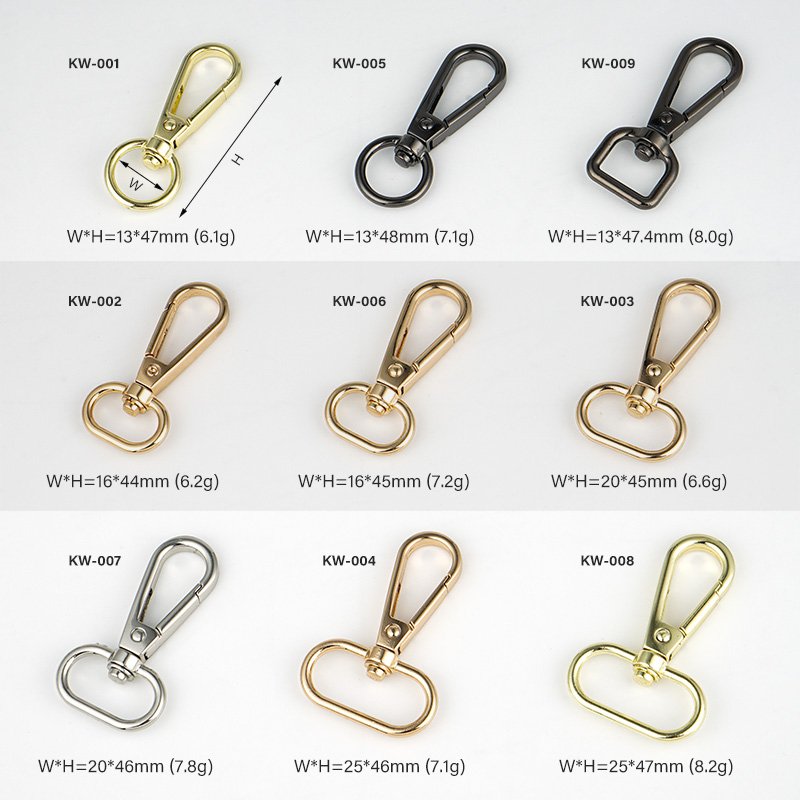 Dongguan Dog Hook Snap Handbag Hardware Golden 15mm Bag Hook Buckle D Ring Gold Swivel Snap Hook for Bag Accessory