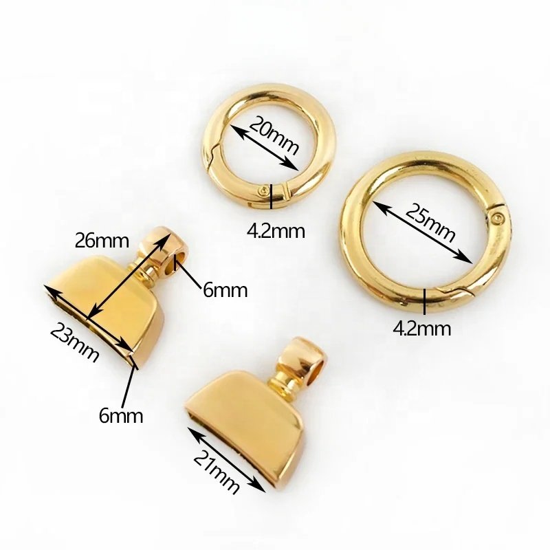 Meetee BF764 20mm Luggage Hardware Accessories DIY Handmade Keychain Bag Strap Connective Buckle Pendant Stopper Spring Buckle