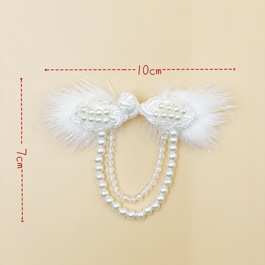 Mink Tassel Chinese buckle costume decoration buckle DIY accessory decoration button