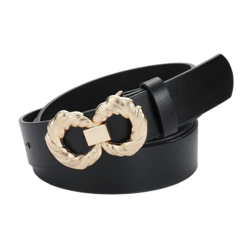 New women's fashion round needle buckle belt women's casual denim waistband women's full dress casual belt