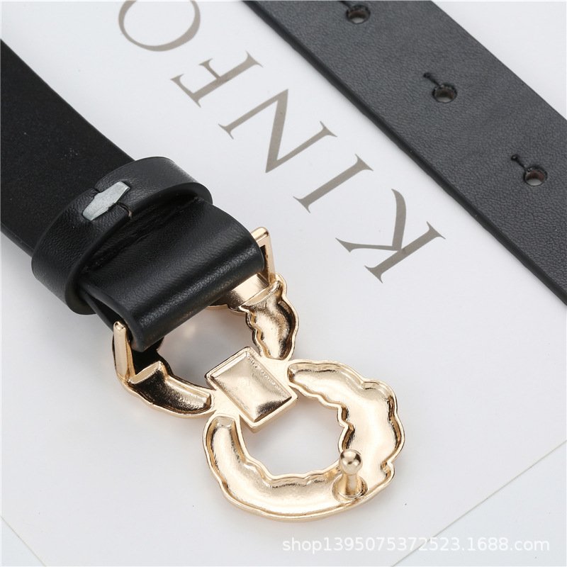 New women's fashion round needle buckle belt women's casual denim waistband women's full dress casual belt