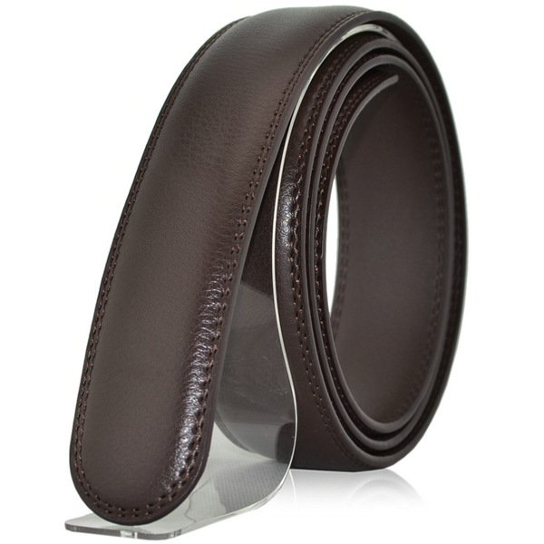 Men's Automatic Ratchet Buckle Belt Genuine Leather Belts Male Custom Logo Men Grain Leather Belt