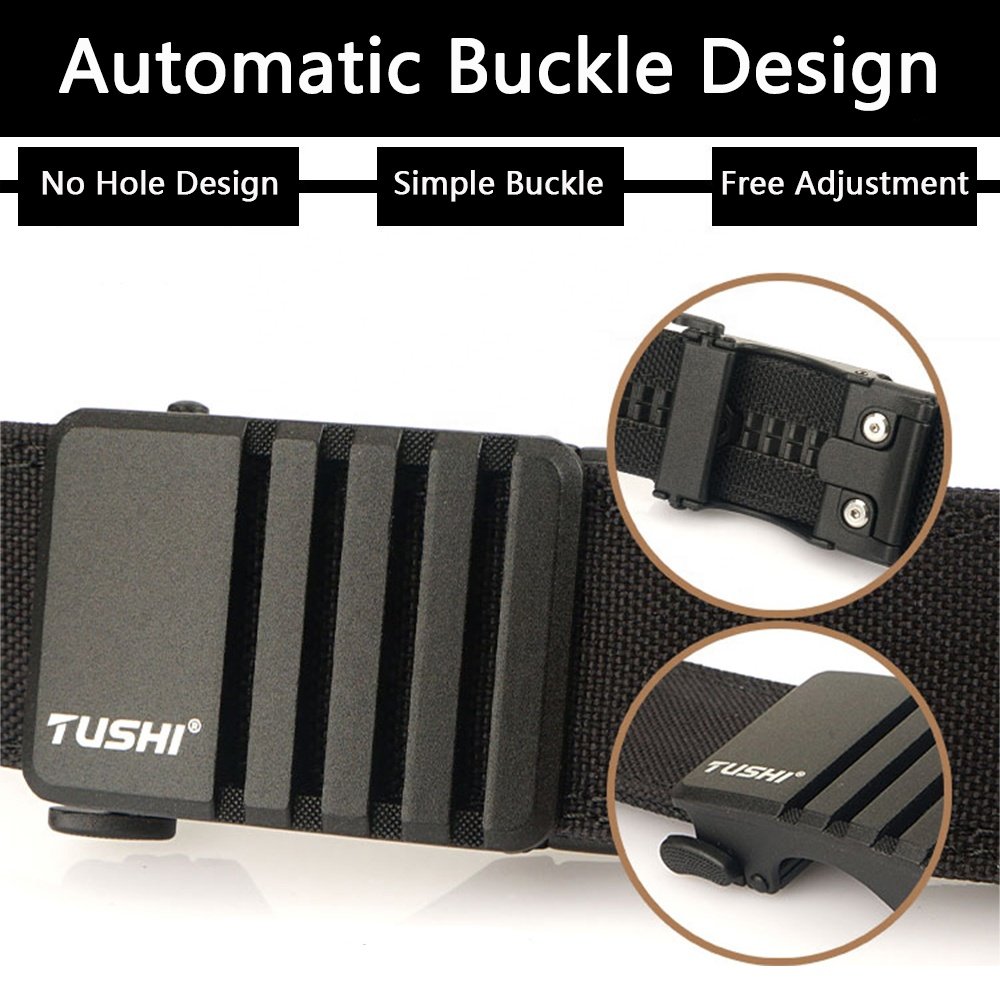 TUSHI New 3.8CM Zinc Alloy Tactical Buckle Elastic Woven Belt Men's Casual Belt Can Be Customized Logo Tactical Combat Belt