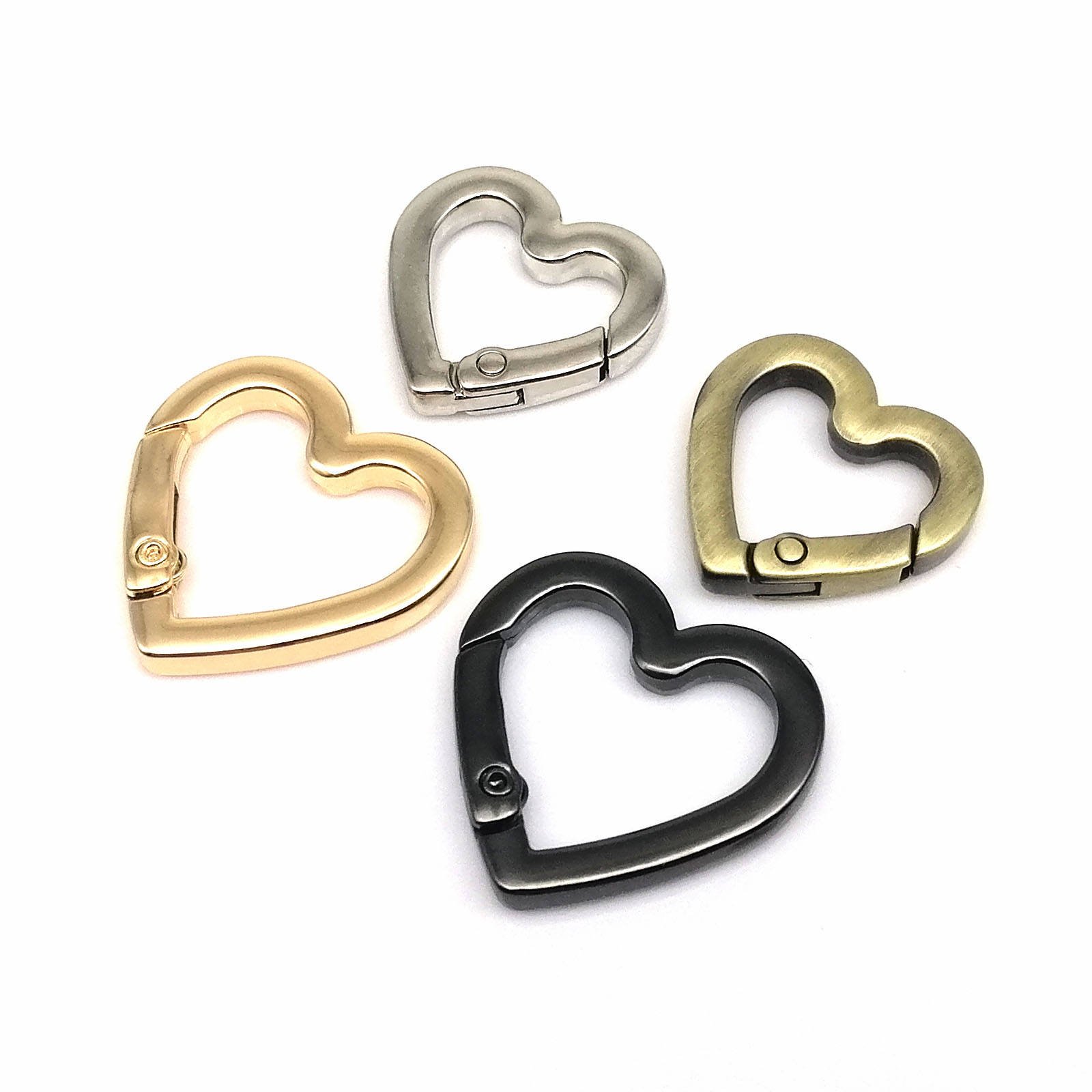 China Manufacturer Heart Shape Ring Buckle Leather Bag Handbag Belt Strap Buckle Carabiner Connect Key Dog Chain Snap Clasp Hook