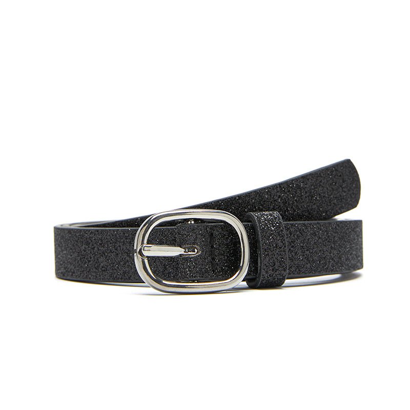 Wholesale Fashion Casual Glitter Pu Leather Belt Round Pin Buckle Belt Jeans Belt For Women