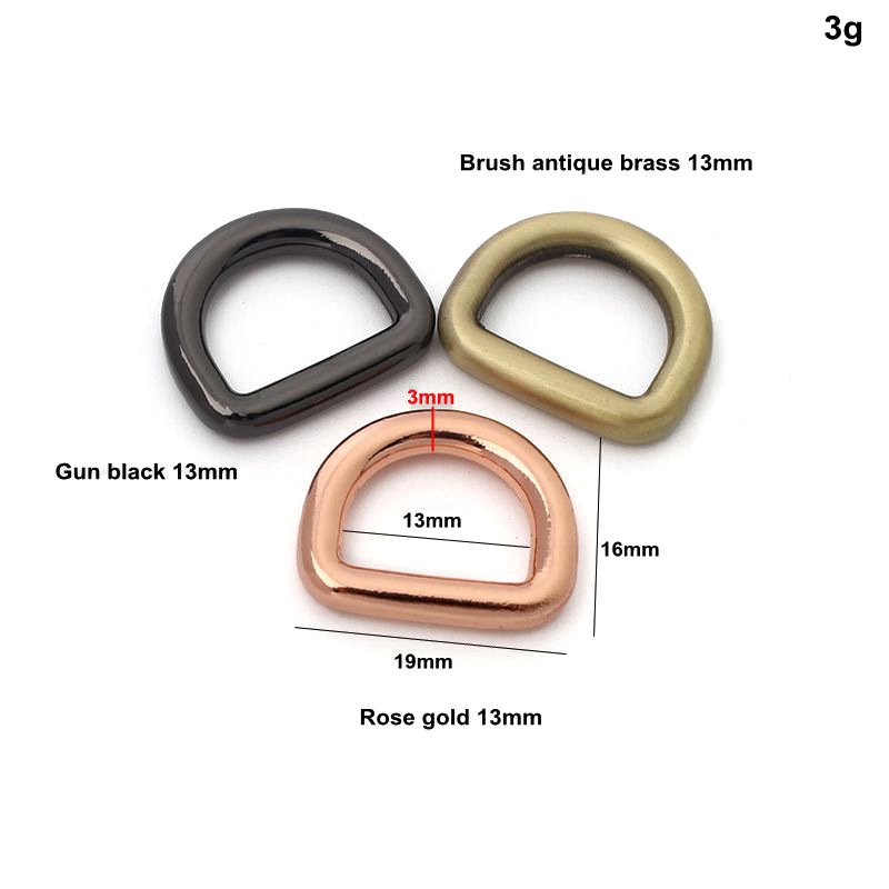Durable Zinc Alloy D-Ring With Different Color No-Rust Round Buckle Metal Part 16Mm 20Mm 25Mm Size For Dog Collar Leash Harness