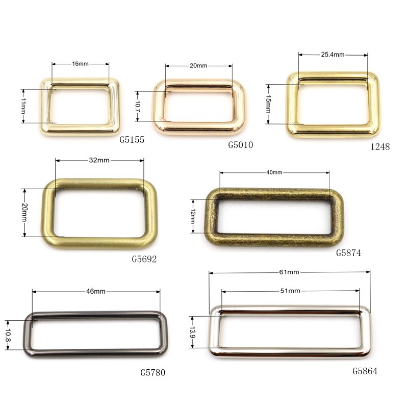 Handbag Hardware Manufacture 19mm Strap Webbing Buckle Metal Square Buckle For Bags