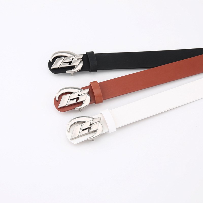 New Arrival Women's Half Round Wrap Buckle Simple Leather Fine Pu Fashion Belts For Female